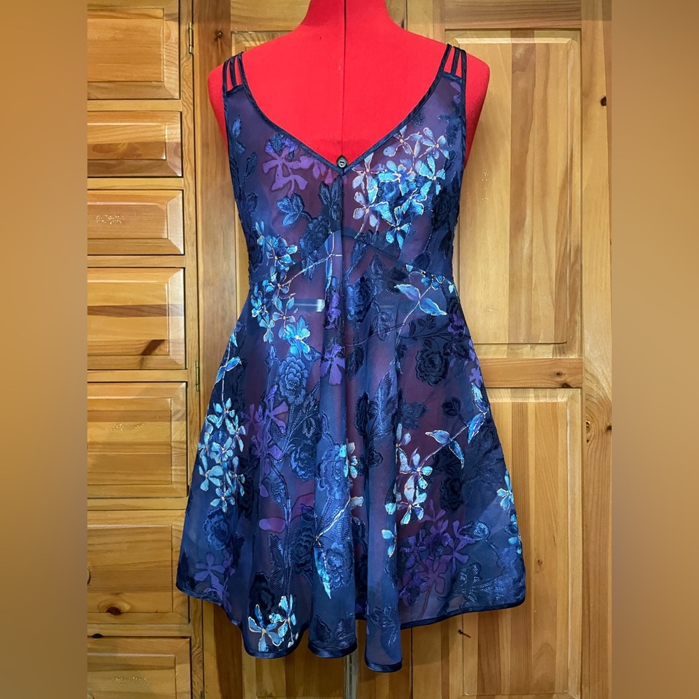Katherine Bishop Floral Blue and Purple Dress